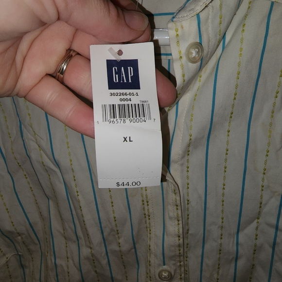New Gap Stripe 2005 Button Down Collared Shirt Light - Picture 4 of 10
